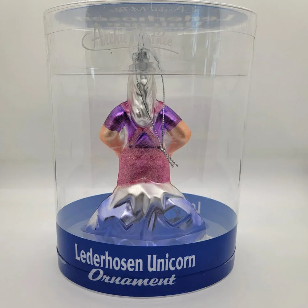 Archie McPhee Lederhosen Unicorn Christmas Ornament New Whimsical Holiday Decor
